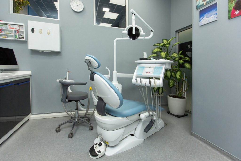 Treatment area with dental chair